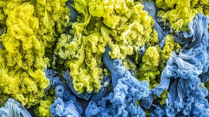 Abstract organic texture background with yellow and blue like sea coral generated by AI