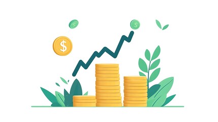 Financial Growth Chart Investment Success  Profit Trend