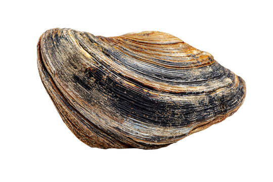Single weathered bivalve oyster shell with a rough layered texture.