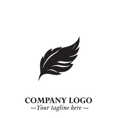 Leaf Logo Symbol Black on White Background in Elegant Minimalist Vector Design for Eco Branding