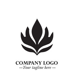 Leaf Logo Symbol Black on White Background in Elegant Minimalist Vector Design for Eco Branding