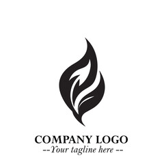 Obraz premium Leaf Logo Symbol Black on White Background in Elegant Minimalist Vector Design for Eco Branding