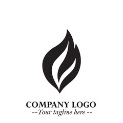 Leaf Logo Symbol Black on White Background in Elegant Minimalist Vector Design for Eco Branding