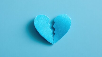 Obraz premium A blue heart with a broken piece missing