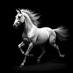 Naklejka premium black and white horse
