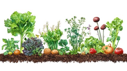 Garden Vegetables Growing  Fresh Organic Produce