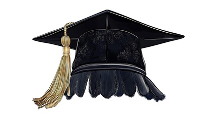 Academic Graduation Cap with Gold Tassel