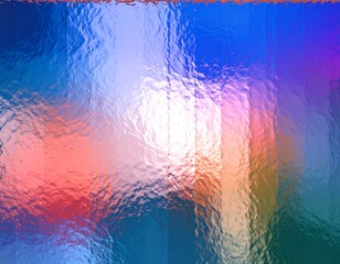 Vibrant Wavy Glass Texture with Reflections and Iridescent Light Abstract Background