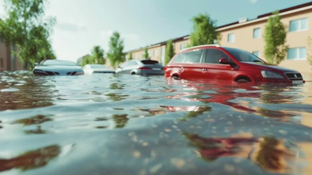 Storm boris causes major flooding in european city with submerged cars and ongoing rescue efforts