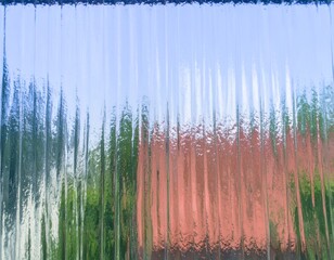 Vibrant Wavy Glass Texture with Reflections and Iridescent Light Abstract Background