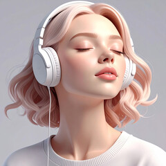 woman listening to music