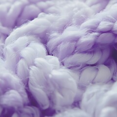Closeup Lavender and White Fluffy Yarn Texture Background