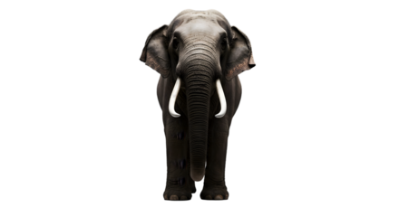 Isolated Realistic Elephant PNG with Tusk Detail