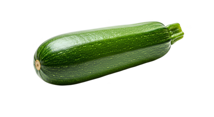 Isolated Realistic Green Zucchini With Yellow Speckles On Transparent Background