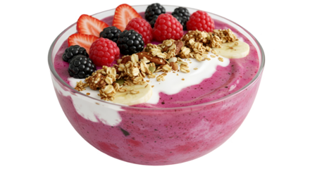 Photo Healthy Smoothie Bowl with Berries Granola Yogurt and Banana