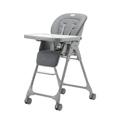 Isolated Realistic High Chair Gray Pattern Foldable Modern