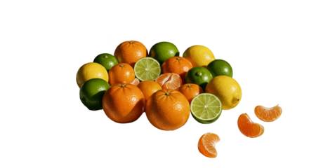 Photo Isolated Citrus Fruits Pile With Water Droplets