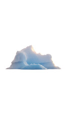 Isolated Realistic Iceberg Floating on Water with Blue Sky and Sun Light PNG