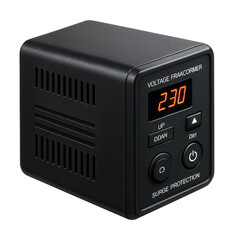 Fototapeta premium Voltage transformer with integrated surge protection for residential use.