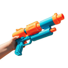 Photo Of Blue And Orange Water Gun Held By Hand