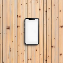 Modern Smartphone Mockup on Light Wood Background