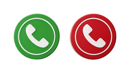 Accept or decline call icons for user interface design, indicating connection status options