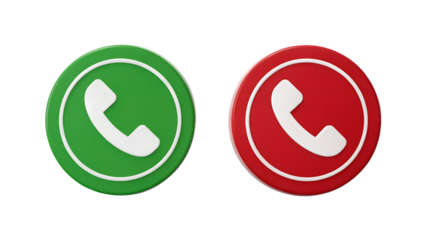 Accept or decline call icons for user interface design, indicating connection status options