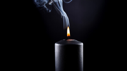 Halloween Black Candle with Smoke