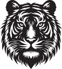 Obraz premium Majestic tiger head in striking black and white design for powerful branding