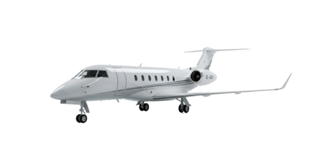 Isolated realistic private jet airplane isolated on black