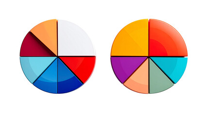 Obraz premium Business Pie Chart Collection, isolated on transparent background