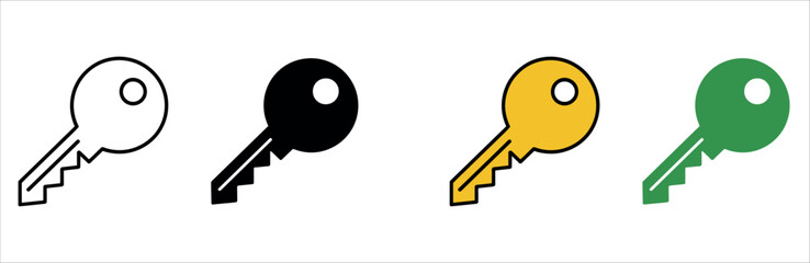 Modern and versatile Key icon vector illustration. Ideal graphic for digital security, private access, and unlock functions.