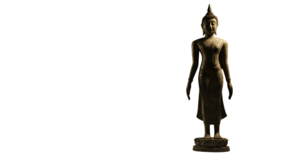 Isolated Realistic Statue of Buddha on Black Background