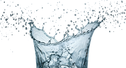 Isolated Realistic Water Splash on Black Background