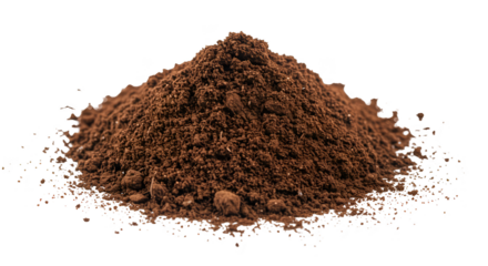 Pile of Instant Coffee Powder Isolated on Black Background