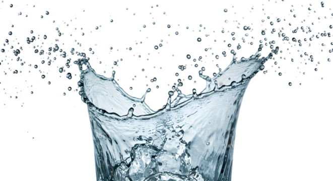 Isolated Realistic Water Splash on Black Background