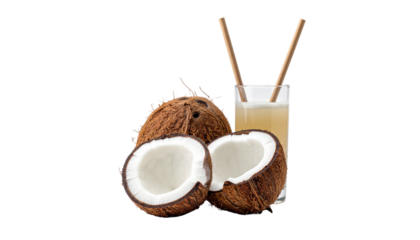  Coconut Drink Variations – isolated on transparent background