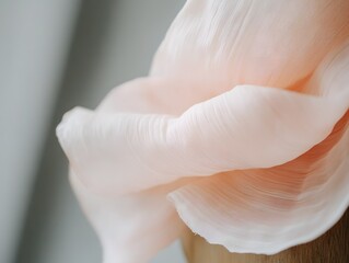 Peach Silk Fabric Drape Closeup Texture Background