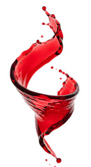Isolated Red Liquid Splash Motion With Black Background Realistic Photo