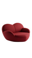 Isolated Red Modern Sofa Realistic Isolated Background