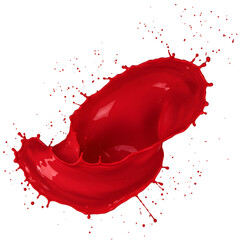 Isolated Red Paint Splash Abstract Photo