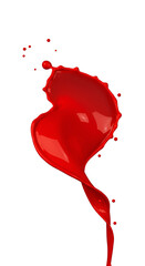 Isolated Red Paint Splash Liquid Motion Dynamic Shape