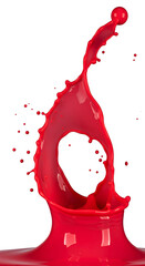 Isolated red paint splash dynamic liquid motion abstract shape