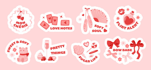 Collection of Cute Coquette Valentine Day Stickers