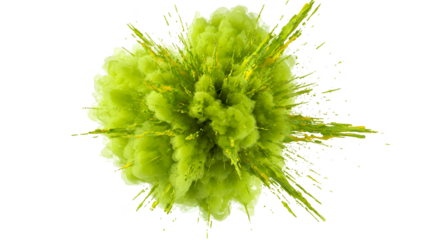 Realistic 3D Abstract Green Powder Explosion Isolated