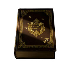 Realistic 3D Antique Book with Gold Ornate Cover