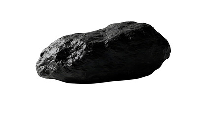 Realistic 3D Asteroid Isolated Black Background Dark Texture