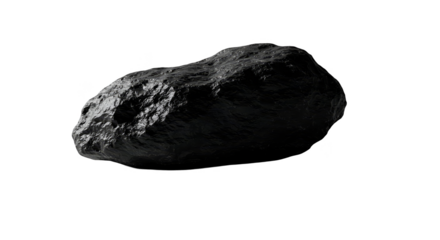 Realistic 3D Asteroid Isolated Black Background Dark Texture