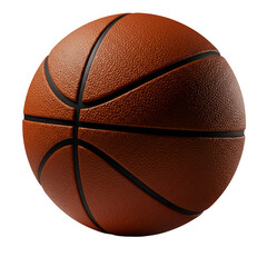 Realistic 3D Basketball Isolated on Transparent Background