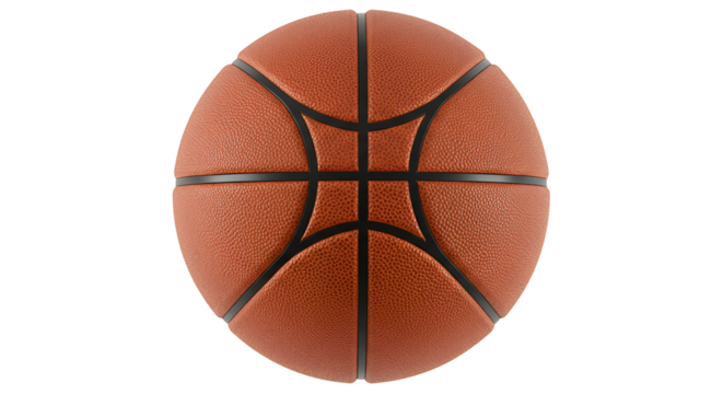 Realistic 3d basketball on transparent background